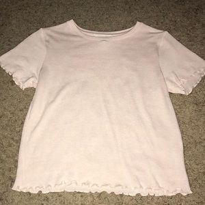 $5️⃣ MADNESS - Blush pink crop top with ruffles